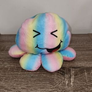 HugFun Sad Emotion Reversible Octopus Plush Tie Dye Colorful 6"